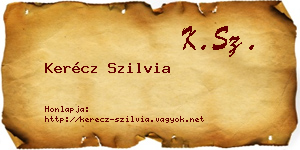 Kerécz Szilvia névjegykártya
